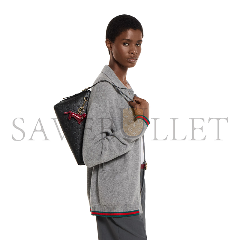 GUCCI GG EMBLEM MEDIUM SHOULDER BAG 847449 (30*19*11cm)